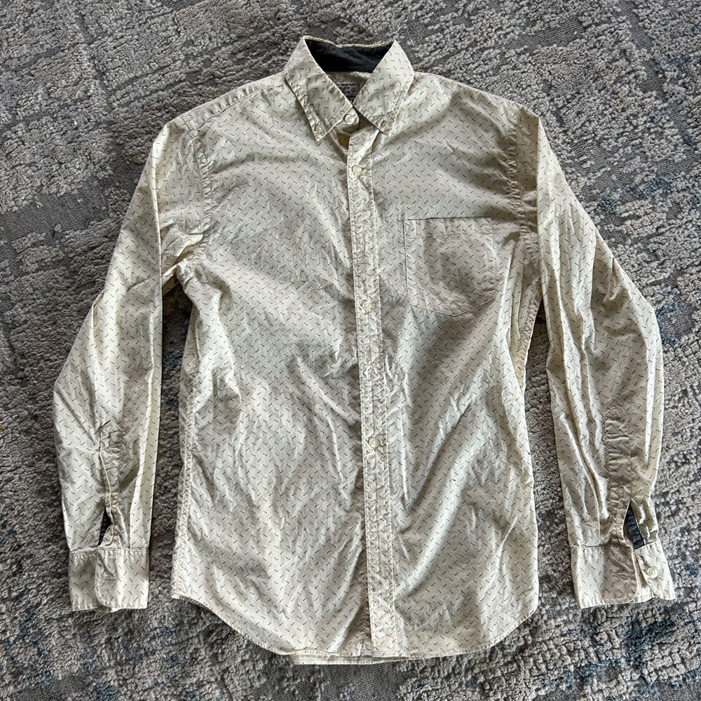 J. Crew Beige Patterned Button Down Shirt